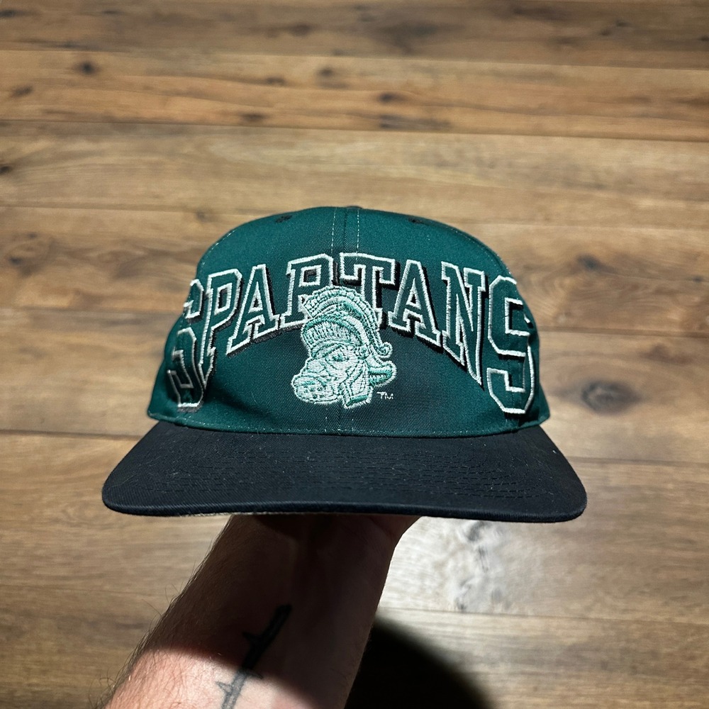 Vintage U.S. Headwear Michigan State Spartans Green Snapback Hat Men OSFM
